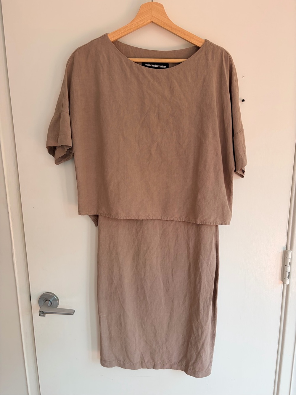 Valerie Dumaine Slow Fashion Taupe Linen Dress